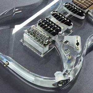 Guitare Électrique OEM de Haute Qualité 6 Cordes en Acrylique/Bois pour Débutants, Basse d'Entrée de Gamme 6 Cordes en Bois avec Côtés en Érable - Product Image 3