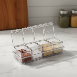 Portaspezie in Acrilico Myrva con 5 Scomparti Rimovibili, Organizzatore per Cucina - Product Image 2