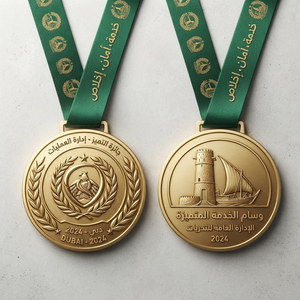 Moneda Conmemorativa de Dubái, Burj Khalifa, Emiratos Árabes Unidos, Medalla de Esmalte Dorado Antiguo para el <span class=keywords><strong>MINISTERIO</strong></span> DE DESARROLLO DE INFRASTRUCTURAS - Product Image 1