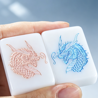 Tuiles de mahjong en acrylique solide couleur ivoire crémeux, coins et bords arrondis lisses, 160 pièces, ensemble de jeu de mahjong rétro