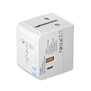 Exquisite portable universal plug Adapter built in auto-resetting Fuse US UK US EU adaptive fast charging Head