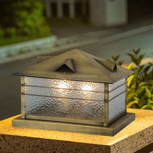 في الهواء الطلق النحاس الزجاج المناظر الطبيعية عمود مصباح ديكور خمر الفناء الحديقة عمود مصباح سياج آخر فانوس تركيبات - Product Image 4