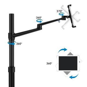 حامل أرضي لمعدات البث المباشر المنقولة 5 في 1 ، ميكروفون LED 10 بوصة مع ميكروفون مثبت لكاميرا الكمبيوتر اللوحي المحمول - Product Image 6