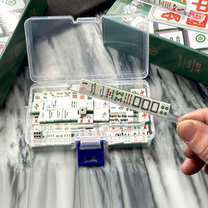 Mini blocs de construction en plastique créatifs, compatibles avec les micro-particules, jeu de cartes <span class=keywords><strong>Mahjong</strong></span> portable pour voyage en extérieur, ensemble complet - Product Image 1