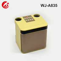 Haut-parleur karaoké Bluetooth WJ-A835 avec deux micros sans fil, éclairage RGB, prise en charge AUX et carte TF, logo personnalisé, vente en gros
