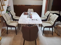 Chaise de salle à manger rembourrée moderne avec coussin lombaire, dossier haut et accoudoirs, idéale pour salle à manger, cuisine et mobilier de maison