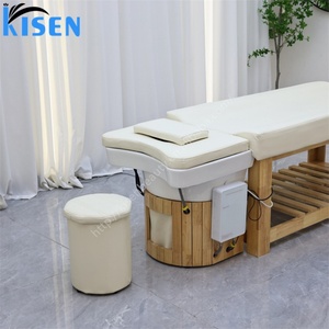 KISEN Thai Head Spa Head Therapy Shampoo <b>Bed</b> Japanese Head Spa <b>Bed</b> Salon Furniture Thai Hair Washing <b>Bed</b> With Wooden Base - Product Image 4