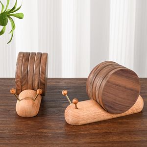 <span class=keywords><strong>Sous</strong></span>-verres en bois au design amusant et mignon, diamètre 35 pouces, cadeau de déménagement, décoration intérieure - Product Image 2