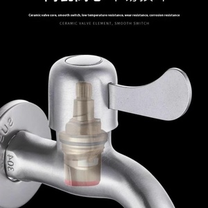 <span class=keywords><strong>Robinet</strong></span> de machine à laver en acier inoxydable 304, 1/2 pouce, avec noyau en cuivre, bec pointu, poignée estampée, pour extérieur et bassin de lavage - Product Image 5