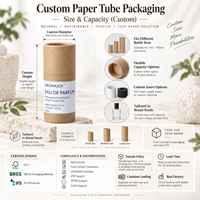 Emballage personnalisé en tube de papier kraft écologique pour flacon compte-gouttes 10ml 30ml 50ml, boîte en carton pour cosmétiques, huiles essentielles, sérums