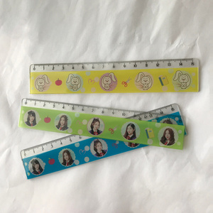 Wholesale clear or solid color Kids Plastic ruler custom color printing ruler 15cm 20cm 30cm