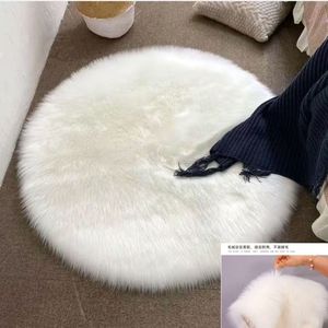 Hiện đại trắng mềm Fluffy khu vực Thảm giả thỏ lông thảm phòng ngủ cạnh giường ngủ trang trí nội thất sàn mat - Product Image 6