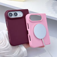 Casing Ponsel Silikon Magnetik untuk iPhone Duo Penutup PC Keras Silikon Cair untuk iPhone Duo Penutup Bumper Tahan Guncangan IPD017