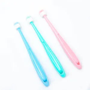 Factory Price Pet Product Stocked Plastic Pet Toothbrush 360 Degree Soft Rubber Head Soft Pet ToothBrush