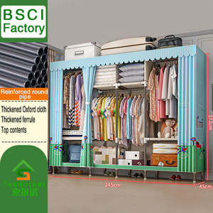 Armario sencillo <span class=keywords><strong>de</strong></span> tela ensamblada <span class=keywords><strong>de</strong></span> gran tamaño para dormitorio <span class=keywords><strong>al</strong></span> <span class=keywords><strong>por</strong></span> <span class=keywords><strong>mayor</strong></span>, armario <span class=keywords><strong>de</strong></span> <span class=keywords><strong>ropa</strong></span> desmontable <span class=keywords><strong>de</strong></span> tela Oxford a la moda - Product Image 5