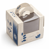 Personalisierte Logo-Geburtstagsverpackung Kuchenbox Karton Cupcake-Gebäck-Bäckerei-Kuchenpapierbox-Verpackung mit Griff und Fenster