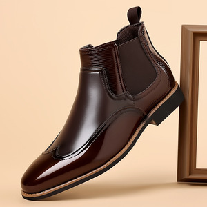 Botas <span class=keywords><strong>Chelsea</strong></span> de Cuero Genuino para Hombre, Talla Italiana 39-47, Cuero Vacuno, Talla Europea 25, Cuero Puro - Product Image 4