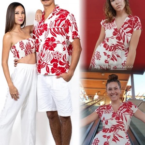 Vêtements de villégiature hawaïens super doux assortis pour la famille, chemise hawaïenne, robe, vente en gros 2025 - Product Image 4