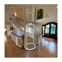 Petit ascenseur panoramique rond pour maison, ascenseur compact en forme de capsule pour villa, à faible bruit et sécurisé