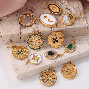 Galería Celestial y Sagrada Dorada |   Dijes de Acero Inoxidable Chapados en Oro de 18K PVD |   Impermeable, Hipoalergénico y Sin Decoloración - Product Image 2