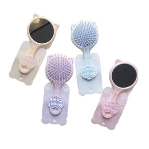 Colorful Mirror <b>Comb</b> With Brush For Hair Styling Travel Use Plastic Material 15-20Cm Large Size - Product Image 2