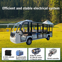 Bus électrique de tourisme entièrement fermé certifié CE Tarion, 5 rangées, 14 sièges, portes et fenêtres, batterie au lithium, 30 km/h, autonomie de 100-130 km