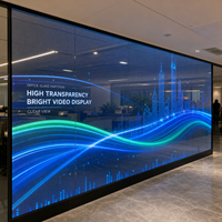 Écran LED transparent personnalisé en verre pour cloison de verre de hall d'accueil de bureau