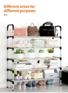 Meuble à chaussures moderne à cinq niveaux, portable, pour rangement domestique, avec 5 unités, construction métallique pliable, vente en gros - Product Image 2