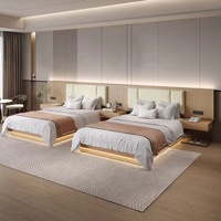 Fournisseur d'usine : Ensemble de mobilier de chambre d'hôtel 5 étoiles de luxe, moderne et confortable, sur mesure, avec lit king size