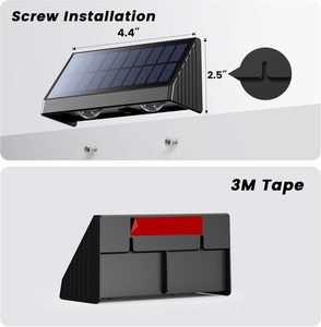 ไฟติดผนัง LED พลังงานแสงอาทิตย์ RGB กันน้ำ IP65 พร้อมเซ็นเซอร์ สำหรับตกแต่งสวนภายนอกอาคาร ขายส่ง - Product Image 3