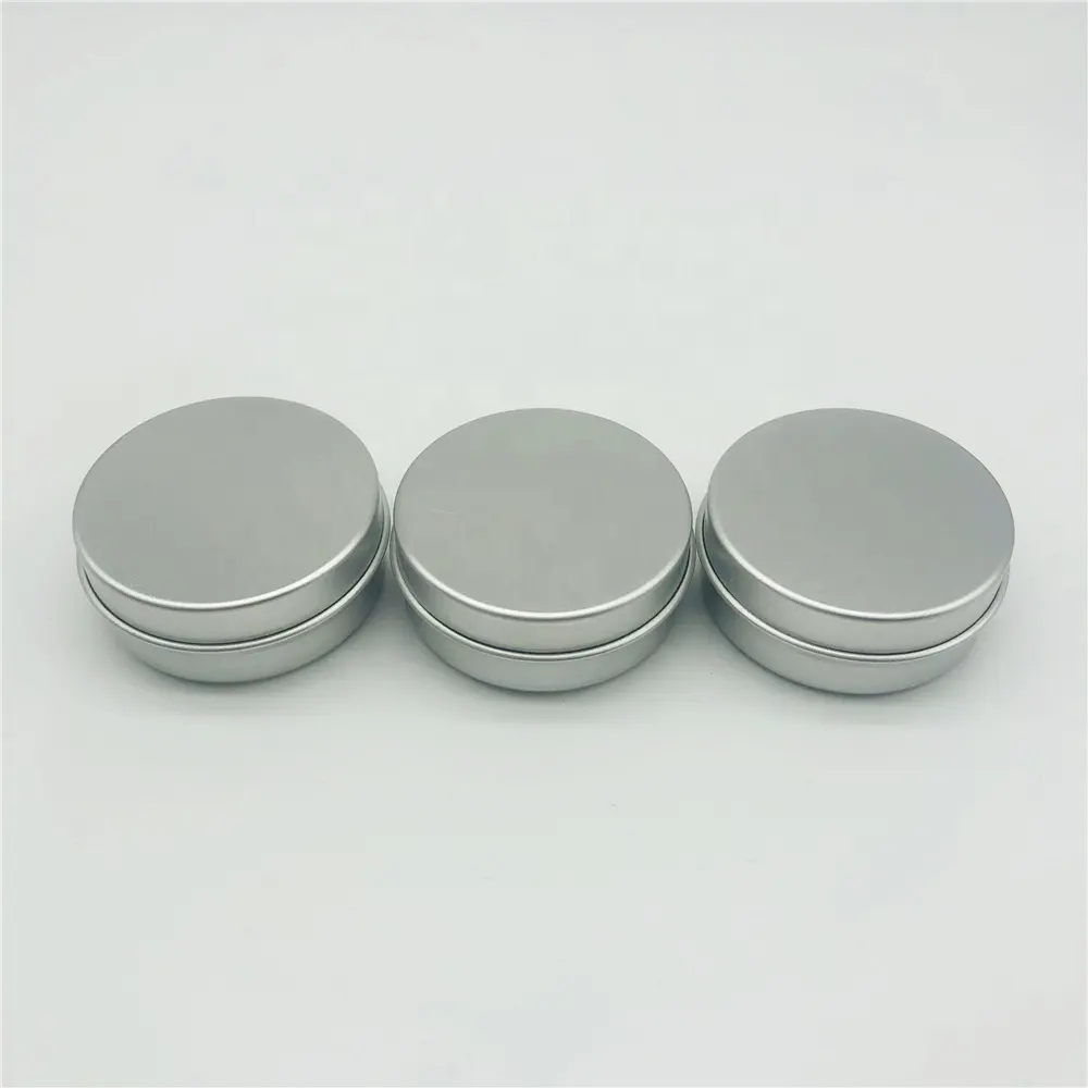 15ml silver round aluminum tin with slip lid Mini Round lip balm storage container tin box