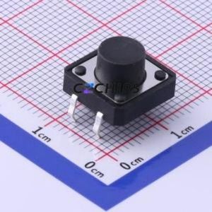 TS-1003-BR07516 Tactile Switch Through hole-4P,12x12mm Switch Single Pole Single Throw Round Button 1.6N Through Hole - Product Image 1