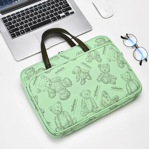 เคสป้องกันแขนแล็ปท็อปลายหมีการ์ตูนน่ารักสำหรับเด็กผู้หญิง15นิ้วกระเป๋าคอมพิวเตอร์แท็บเล็ตพีซีที่มีด้ามจับเปิดกว้าง - Product Image 4