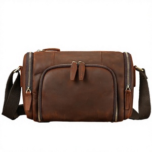 Bolso Bandolera Cruzado de Cuero Crazy Horse Vintage de Grano Completo para Hombre, Impermeable, Duradero, con Correa Ajustable - Product Image 2