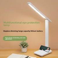 Lampe de table LED au design minimaliste moderne, batterie intégrée, design pliable pour chambre à coucher/dortoir, lecture, protection des yeux, commande tactile