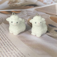 Pendentif Animal Mignon en Peluche Floquée Moutonnette DIY Adorable et Amusant pour Boucles d'Oreilles, Colliers, Porte-clés et Breloques