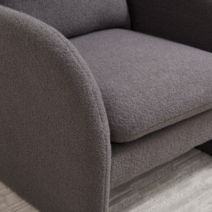 Sillón Moderno de Lana de Cordero Gris Oscuro Modasi KD, Sofá Individual, Silla de Lectura Tapizada para Salón, Relleno de Espuma, Dormitorio, Sala de Estar - Product Image 5