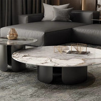 Ensemble de table basse en pierre minimaliste, durable, écologique et haut de gamme, mobilier de salon moderne de luxe léger