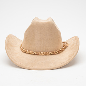 Wholesale Vintage Solid Color Unisex Wide Brim <strong>Western</strong> Cowboy <strong>Hat</strong> Fashion Suede Jazzy <strong>Hat</strong> for Outdoor Sunshade - Product Image 3