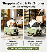 Poussette pour animaux de compagnie, petite poussette pliable en métal pour chats et chiens, idéale pour les sorties en plein air