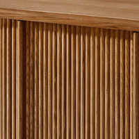 Table console verticale en chêne rainuré Dream Home avec compartiment de rangement dissimulé, bords arrondis doux, style ferme moderne pour hall d'entrée
