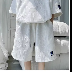 Conjunto de Dos Piezas Casual de Verano para Hombre, Transpirable, Vintage, de Felpa, 100% Poliéster, con Estampado Digital, Camiseta de Punto de 280g - Product Image 4