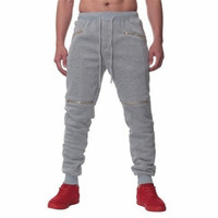 Sports Running Wear Personality Stitching Zipper Pocket Fitness Jogging Pants Men der Trousers