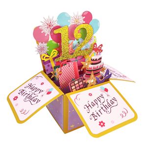 <span class=keywords><strong>Carte</strong></span> de vœux 3D pop-up joyeux anniversaire - <span class=keywords><strong>Carte</strong></span> de vœux créative en papier sculpté à la <span class=keywords><strong>main</strong></span> - Boîte-cadeau d'anniversaire 3D amusante pour enfants et adultes - Product Image 2
