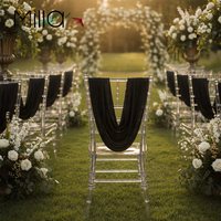 Décoration de dossier de chaise plissée en spandex, draperies pour chaise Chiavari, décoration de mariage