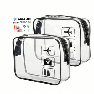 Bolsa de Maquillaje Personalizable, Impermeable, de PVC Transparente, para Cosméticos y Juguetes, Bolsa de Aseo Transparente para Viajes, Aprobada por la TSA, para Mujeres y Hombres - Product Image 1