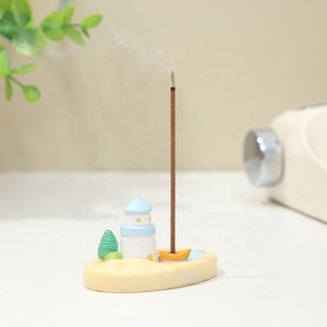 Décoration d'intérieur Écologique Thérapeutique ROOGO Maison Rouge <span class=keywords><strong>Phare</strong></span> Bleu Résine Fait Main Bâton d'Encens Longue Durée Mini Cadeau - Product Image 3