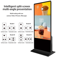 Écran LCD commercial sur pied de 50 pouces avec animation pour affichage numérique publicitaire en centre commercial