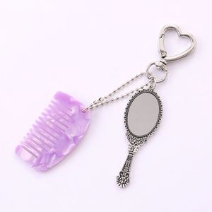 2-in-1 Mini Mirror and Comb <b>Compact</b> Car Bag Purse Pendant Charm Phone Keychain Accessory & <b>Makeup</b> Tool - Product Image 3
