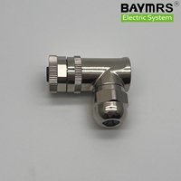 Baymrs PG9 4 broches M12 Shield avec bornes à ressort femelle à 90 ° Connecteur Din Connecteur M12